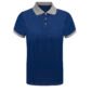 polo bicolore homme bleu col gris