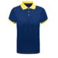 polo bicolore homme bleu col jaune
