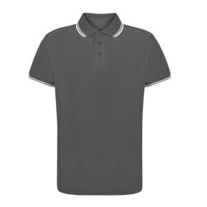polo bicolore homme gris trait blanc