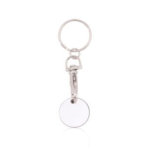 porte cle jeton metal blanc