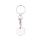 porte cle jeton metal blanc