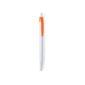 stylo blanc clip orange