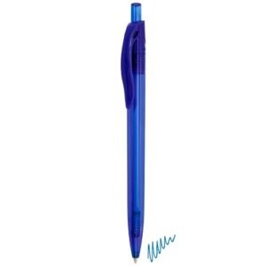 stylo transparent bleu
