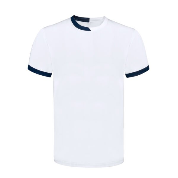 tee-shirt BI-COULEUR polyester unisexe 130 gr BLANC