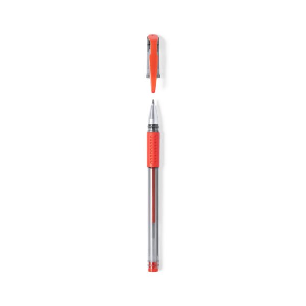 stylo transparent capuchon rouge