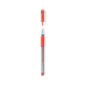 stylo transparent capuchon rouge